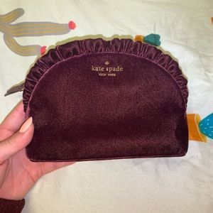 Velvet Kate Spade Burgundy Cosmetic Bag